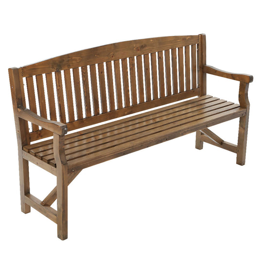 Gardeon Wooden Garden Bench Chair Natural Outdoor Furniture Décor Patio Deck 3 Seater