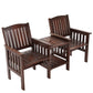 Gardeon Garden Bench Chair Table Loveseat Wooden Outdoor Furniture Patio Park Charcoal Brown