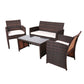 Gardeon Rattan Furniture Outdoor Lounge Setting Wicker Dining Set w/Storage Cover Brown