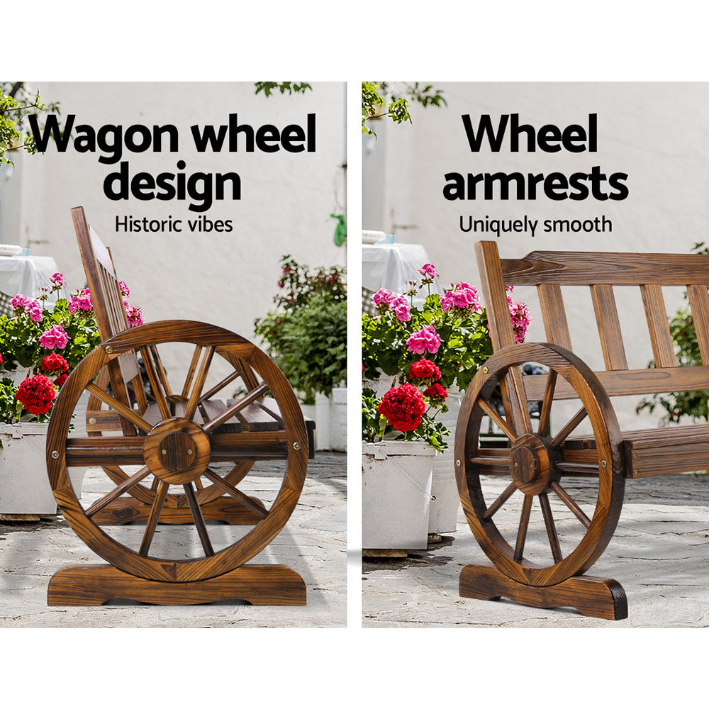 Gardeon Wooden Wagon Wheel Chair