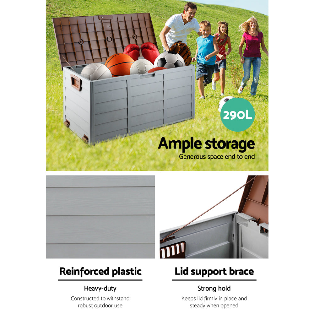 Gardeon 290L Outdoor Storage Box - Brown