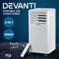 Devanti Portable Air Conditioner Cooling Mobile Fan Cooler Dehumidifier White 2000W