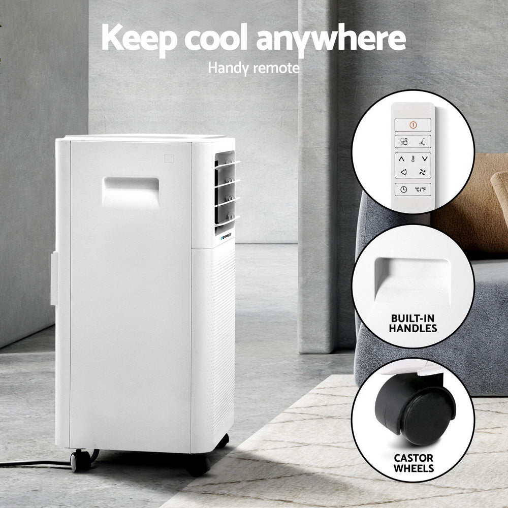 Devanti Portable Air Conditioner Window Kit Cooling Mobile Fan 9000BTU 2500W