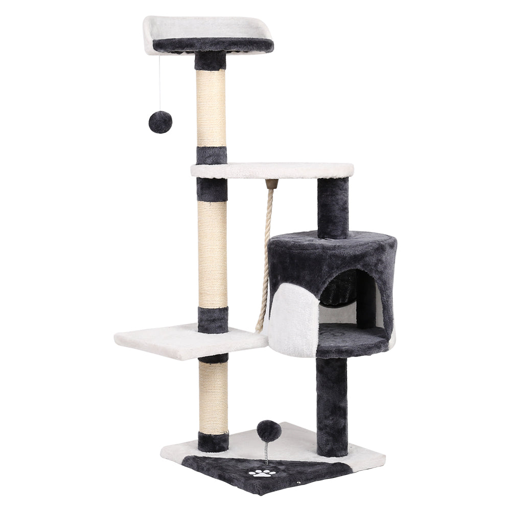 i.Pet Cat Tree 112cm Trees Scratching Post Scratcher Tower Condo House Furniture Wood