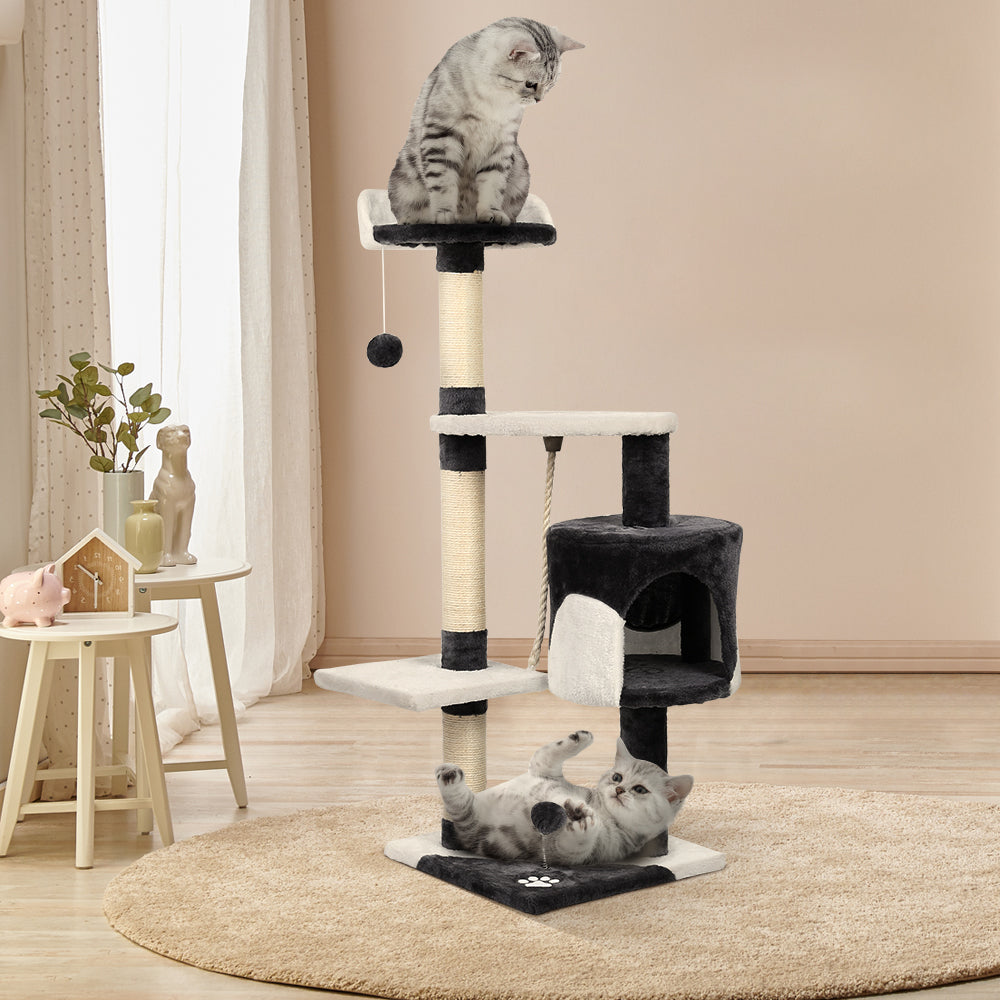 i.Pet Cat Tree 112cm Trees Scratching Post Scratcher Tower Condo House Furniture Wood