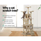 i.Pet Cat Tree 180cm Trees Scratching Post Scratcher Tower Condo House Furniture Wood Beige