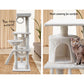 i.Pet Cat Tree 141cm Trees Scratching Post Scratcher Tower Condo House Furniture Wood Beige