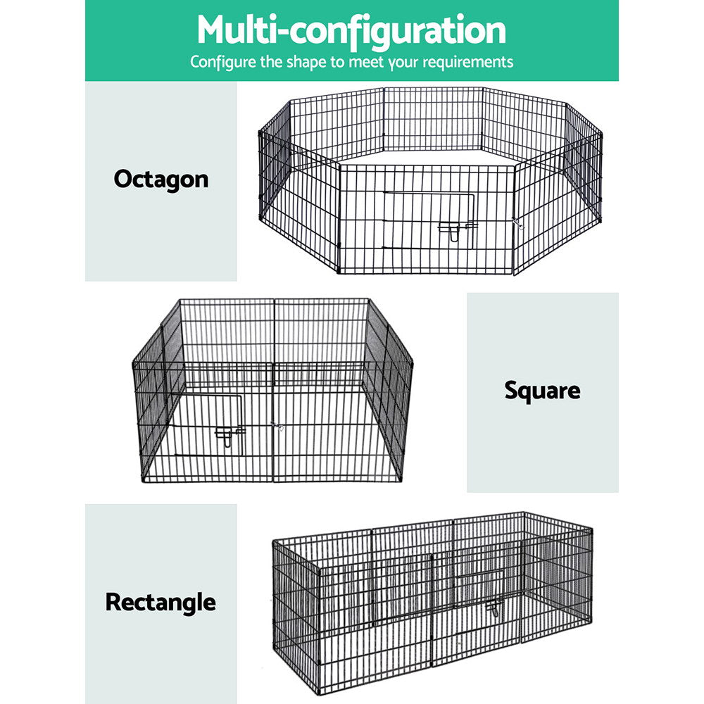 i.Pet Pet Dog Playpen 24" 8 Panel Puppy Exercise Cage Enclosure Fence