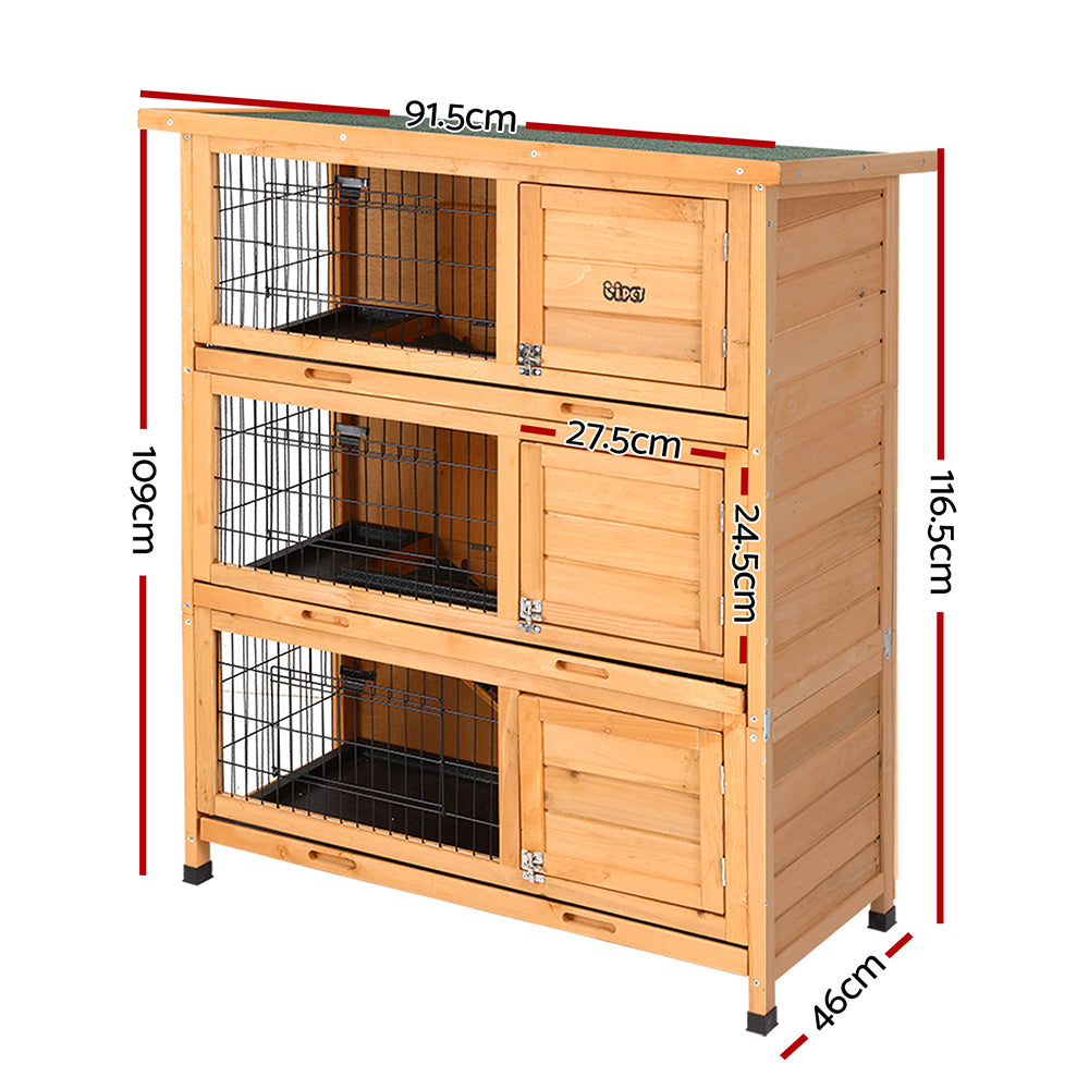 i.Pet Rabbit Hutch Wooden Cage Pet hutch Chicken Coop 91.5cm x 46cm x 116.5cm