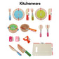 Keezi Kids Pretend Play Food Kitchen Wooden Toys Childrens Cooking Utensils Food