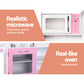 Keezi Kids Wooden Kitchen Play Set - White & Pink