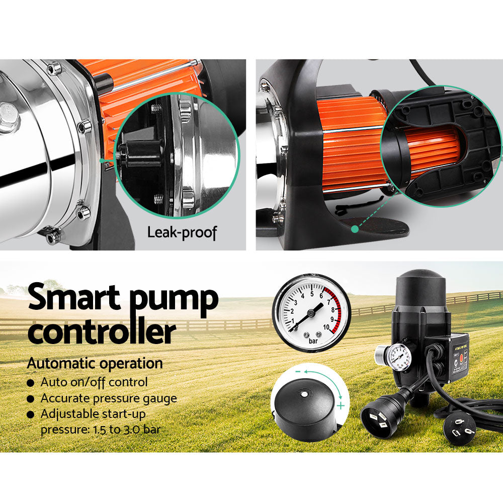 Giantz 800W High Pressure Garden Water Pump with Auto Controller