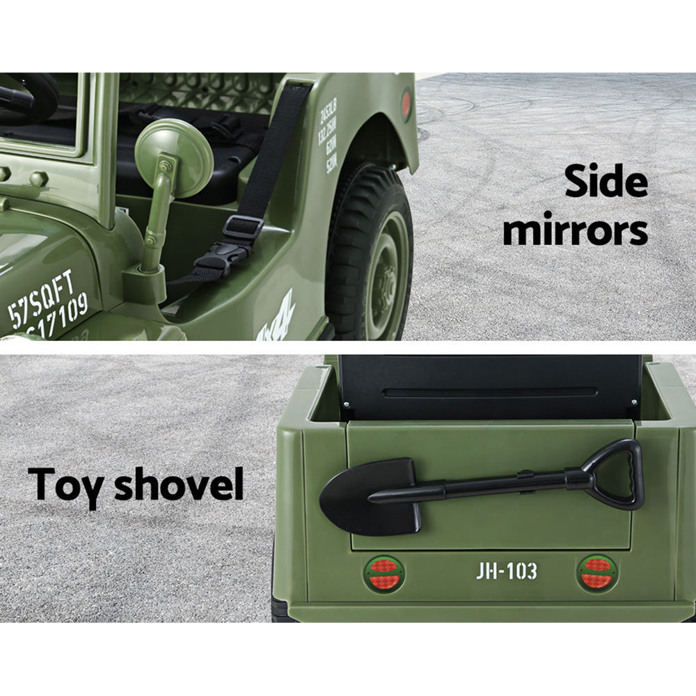 Rigo Kids Ride On Car Off Road Military Toy Cars 12V Olive