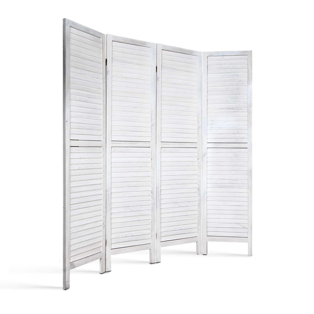 Artiss 4 Panel Foldable Wooden Room Divider - White