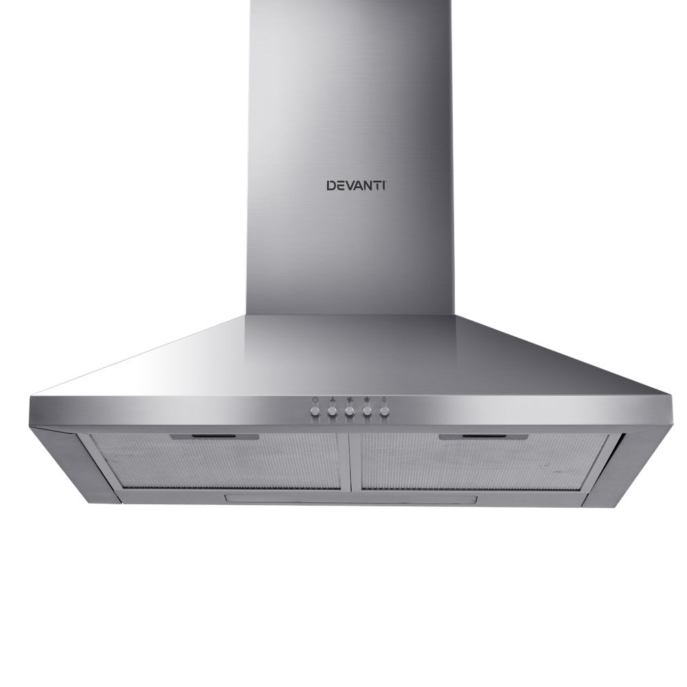 Devanti Range Hood 60cm 600mm Kitchen Canopy Stainless Steel Rangehood Wall Mount