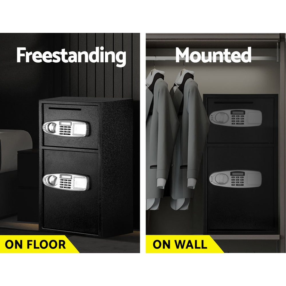 UL-TECH Electronic Safe Digital Security Box Double Door LCD Display