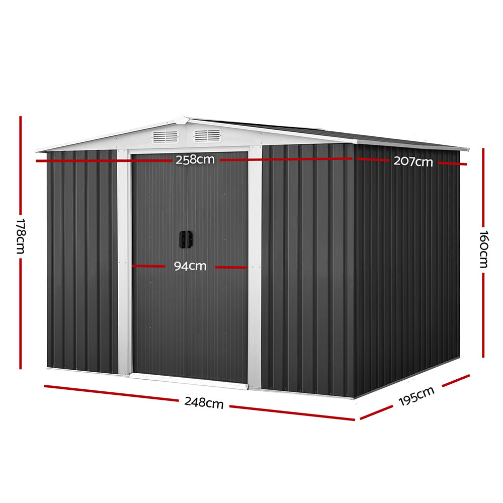 Giantz Garden Shed Outdoor Storage Sheds Tool Workshop 2.58X2.07M