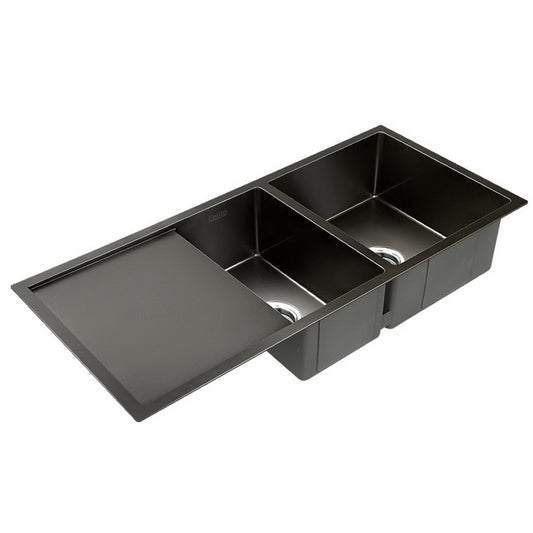 Cefito 100cm x 45cm Stainless Steel Kitchen Sink Under/Top/Flush Mount Black