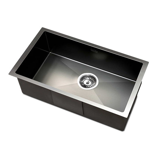 Cefito 30cm x 45cm Stainless Steel Kitchen Sink Under/Top/Flush Mount Black