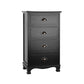 Artiss Vintage Bedside Table Chest 4 Drawers Storage Cabinet Nightstand Black