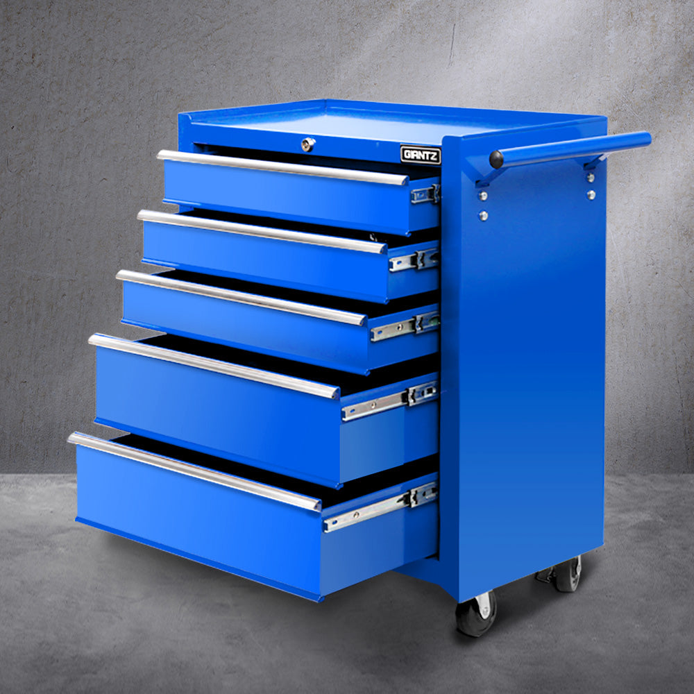 Giantz 5 Drawer Mechanic Tool Box Cabinet Storage Trolley - Blue