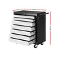 Giantz Tool Chest and Trolley Box Cabinet 7 Drawers Cart Garage Storage Black and Silver