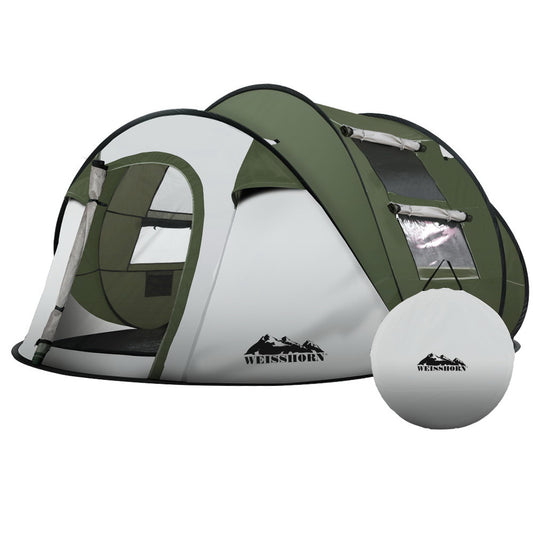 Weisshorn Instant Up Camping Tent 4-5 Person Pop up Tents Family Hiking Beach Dome