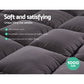 Giselle Single Mattress Topper Pillowtop 1000GSM Charcoal Microfibre Bamboo Fibre Filling Protector