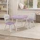 Round Table and 2 Chair Set for children (Lavender)