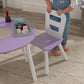 Round Table and 2 Chair Set for children (Lavender)