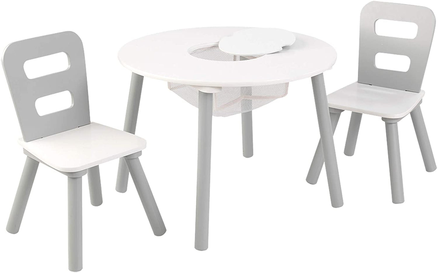 Round Table and 2 Chair Set for kids (Gray)