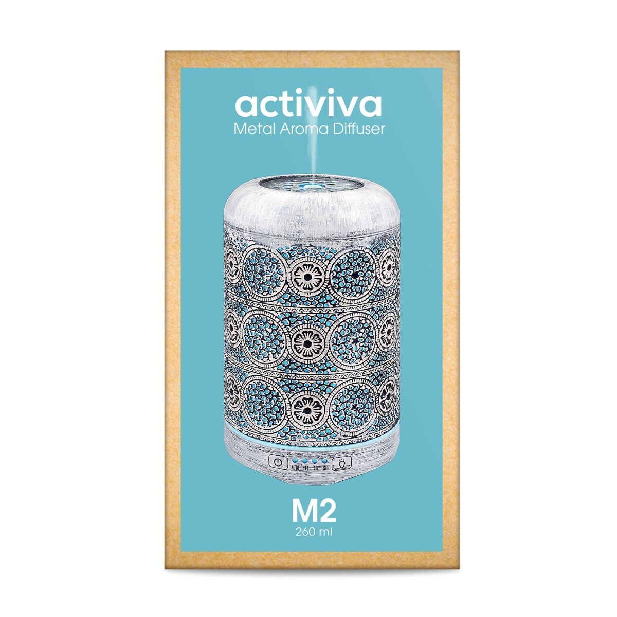 activiva 260ml Metal Essential Oil and Aroma Diffuser-Vintage White