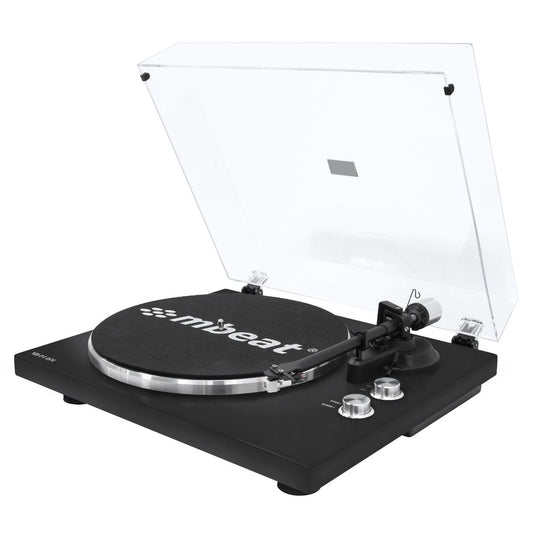 mbeat Hi-Fi Bluetooth Turntable (MMC, USB, Anti-skating, Preamplifier) - Matte Black