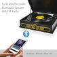 mbeat Vintage Wood Turntable with Bluetooth Speaker, AM/FM Radio