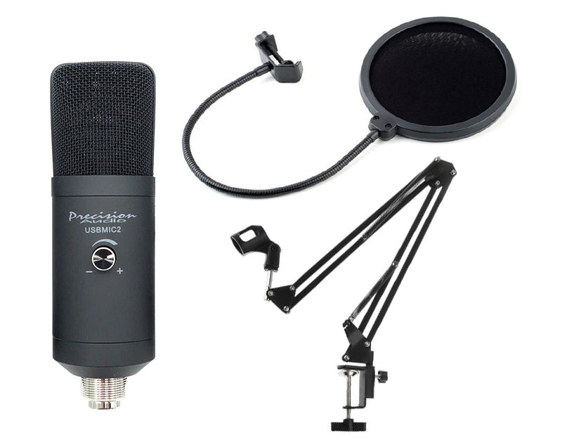 USB Mic Kit USB Microphone Shock Mount Boom Arm Pop Filter USBMIC2KIT