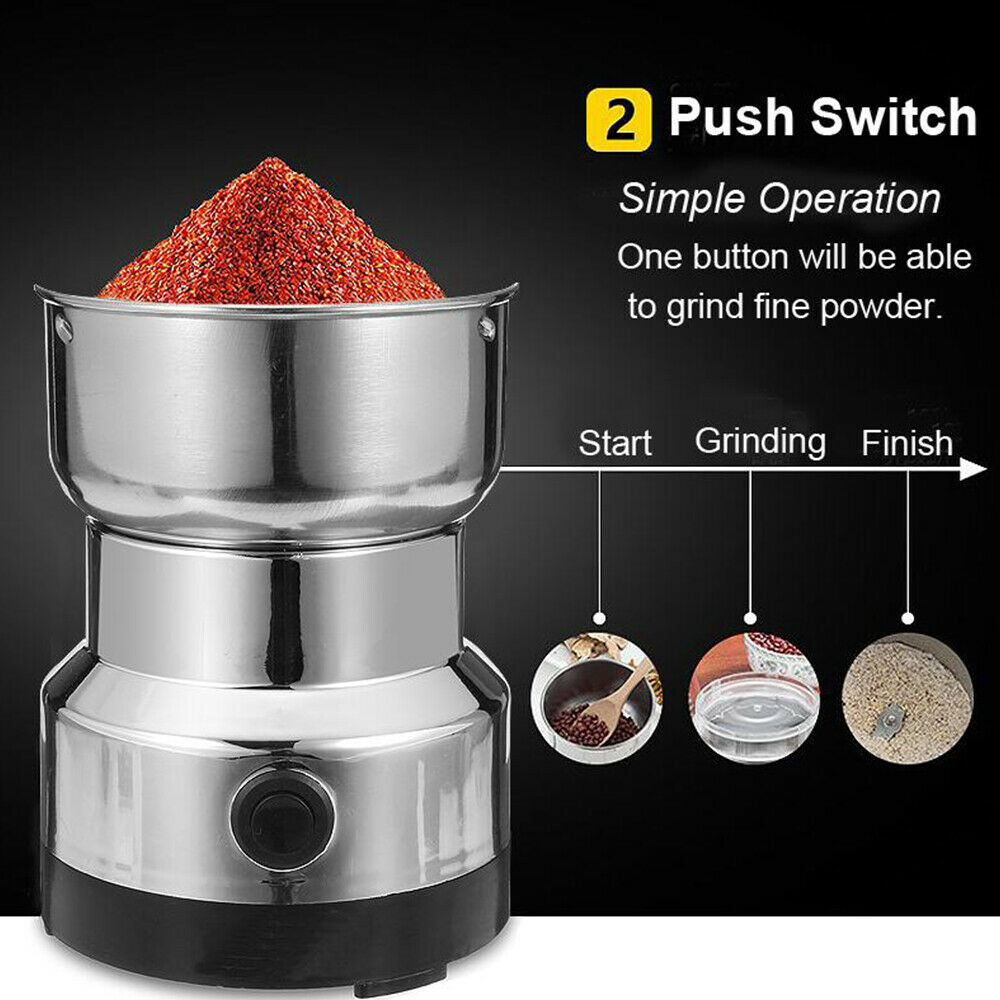 Electric Coffee Grinder Coffee Bean Nut Spice Milling Grinding Machine AU Plug