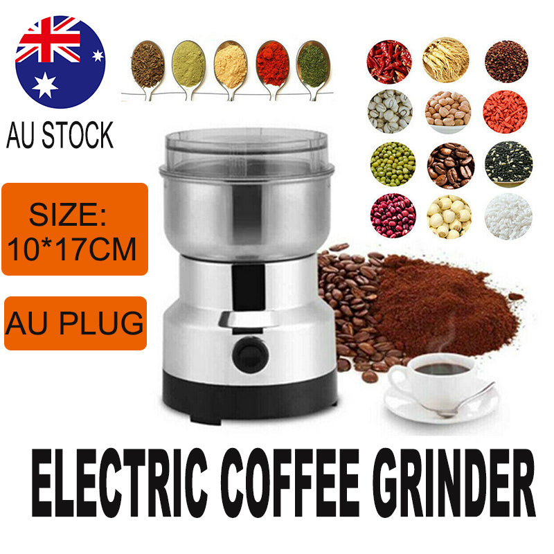 Electric Coffee Grinder Coffee Bean Nut Spice Milling Grinding Machine AU Plug