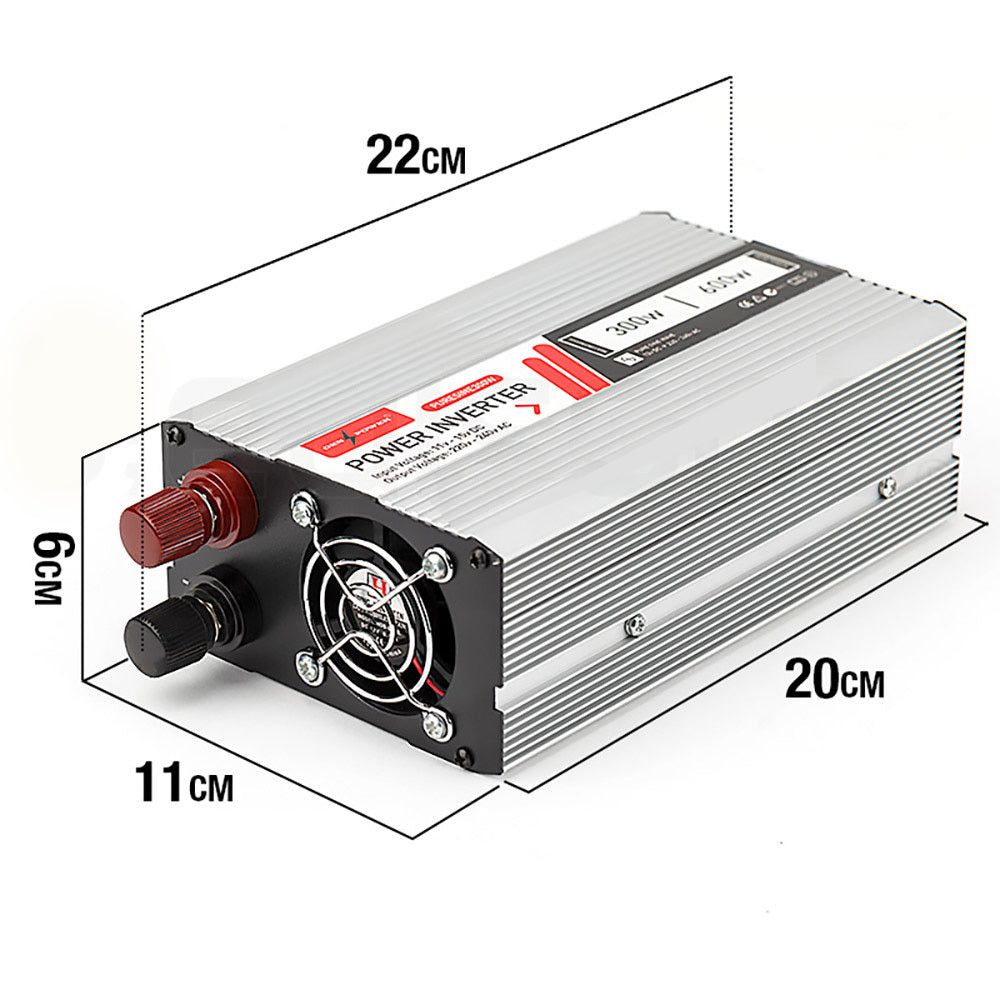 GENPOWER 300W/600W Pure Sine Wave 12V/240V Power Inverter Car Plug Caravan Boat