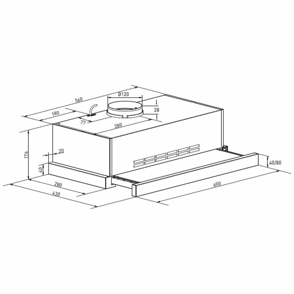 Whirlpool 60cm Slideout Rangehood WPRS60ASL