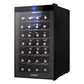 Devanti Wine Cooler 28 Bottles Glass Door Beverage Cooler Thermoelectric Fridge Black