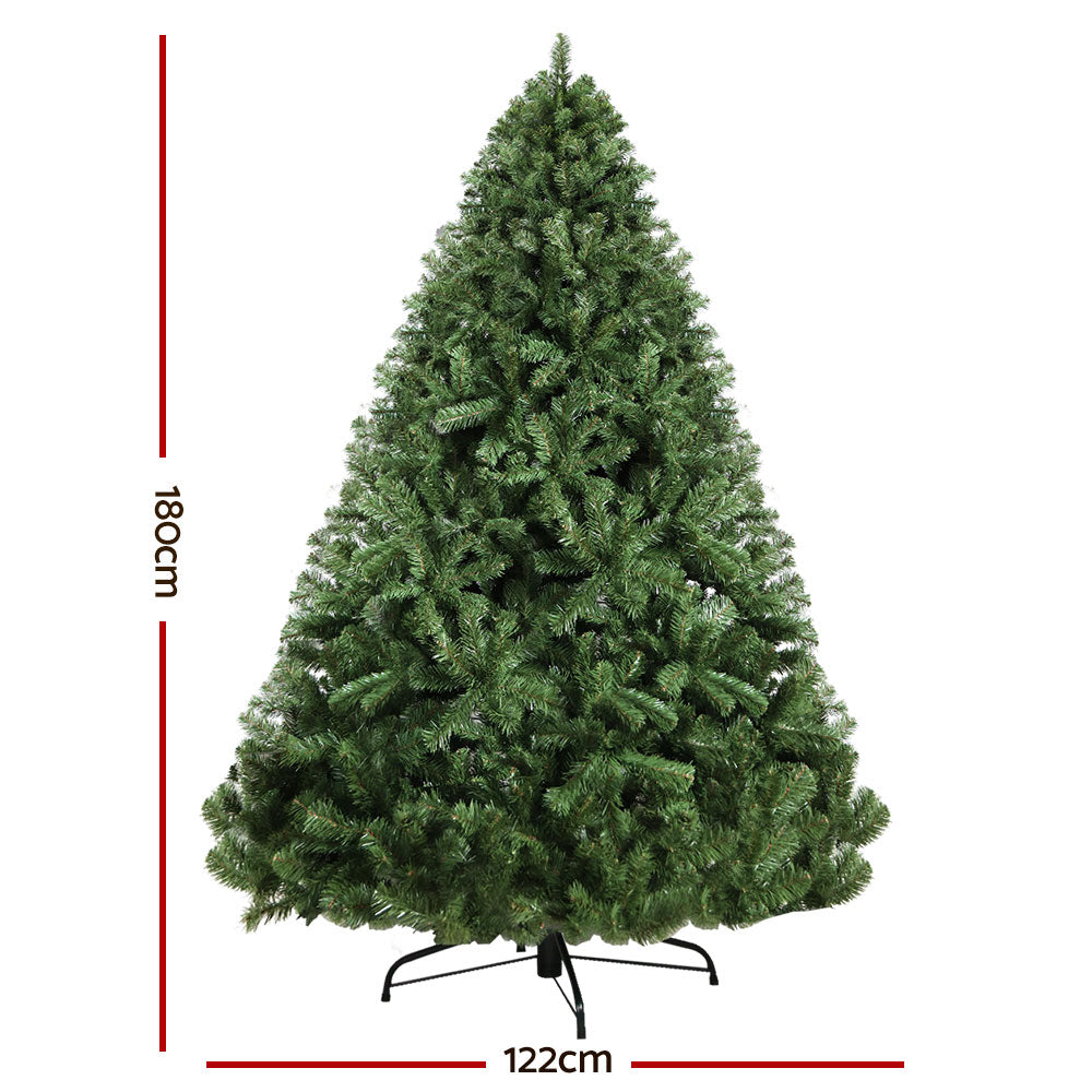 Jingle Jollys Christmas Tree 1.8M Xmas Trees Decorations Green 800 Tips