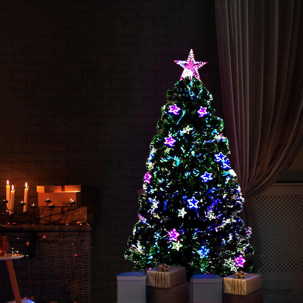 Jingle Jollys Christmas Tree 1.2M LED Xmas trees with Lights Multi Colour