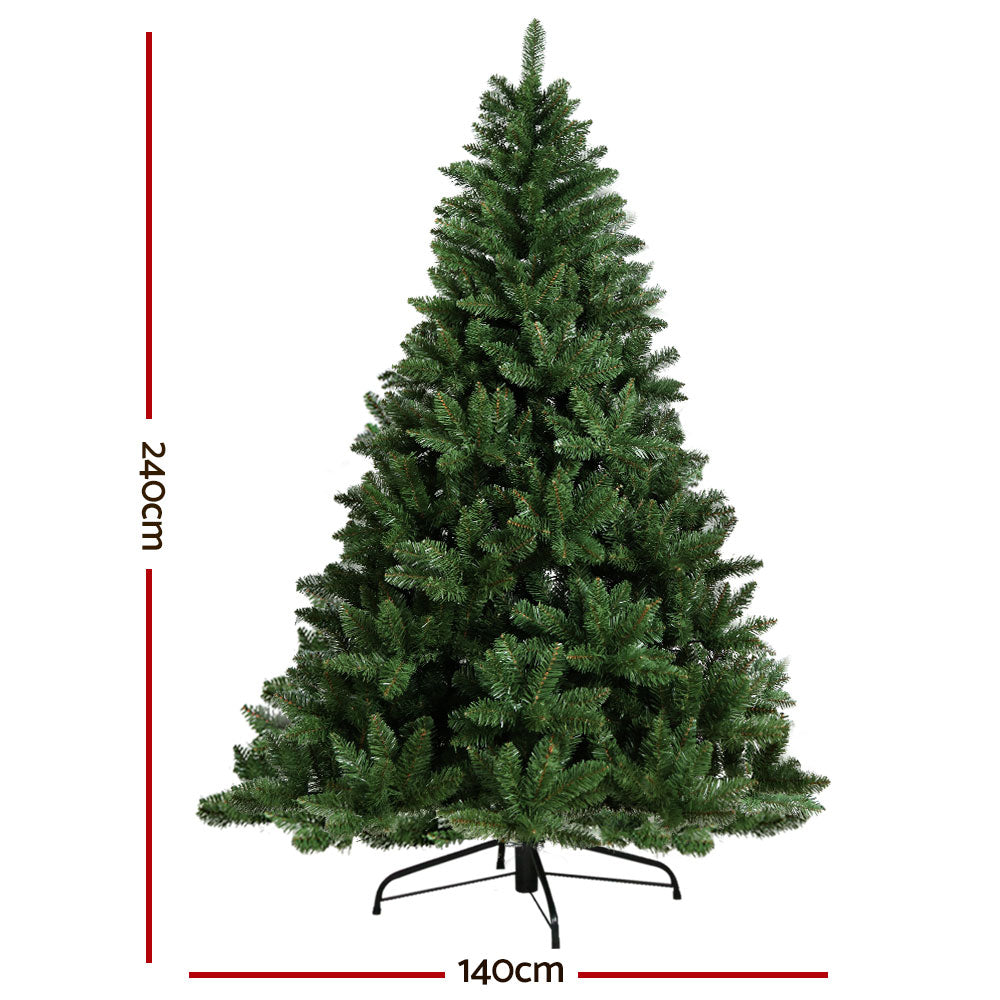 Jingle Jollys Christmas Tree 2.4M Xmas Trees Green Decorations 1400 Tips