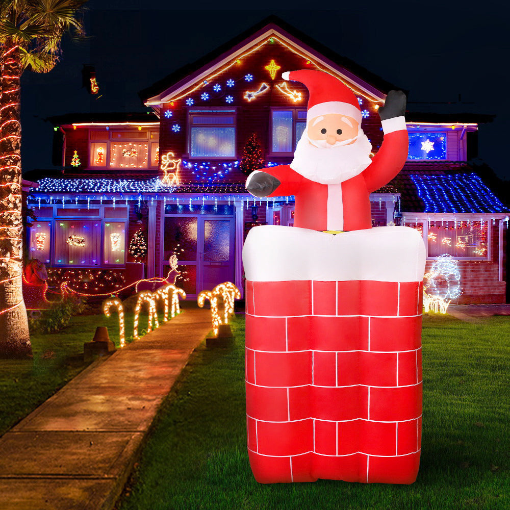 Jingle Jollys 1.8M Christmas Inflatable Archway with Santa Xmas Decor LED