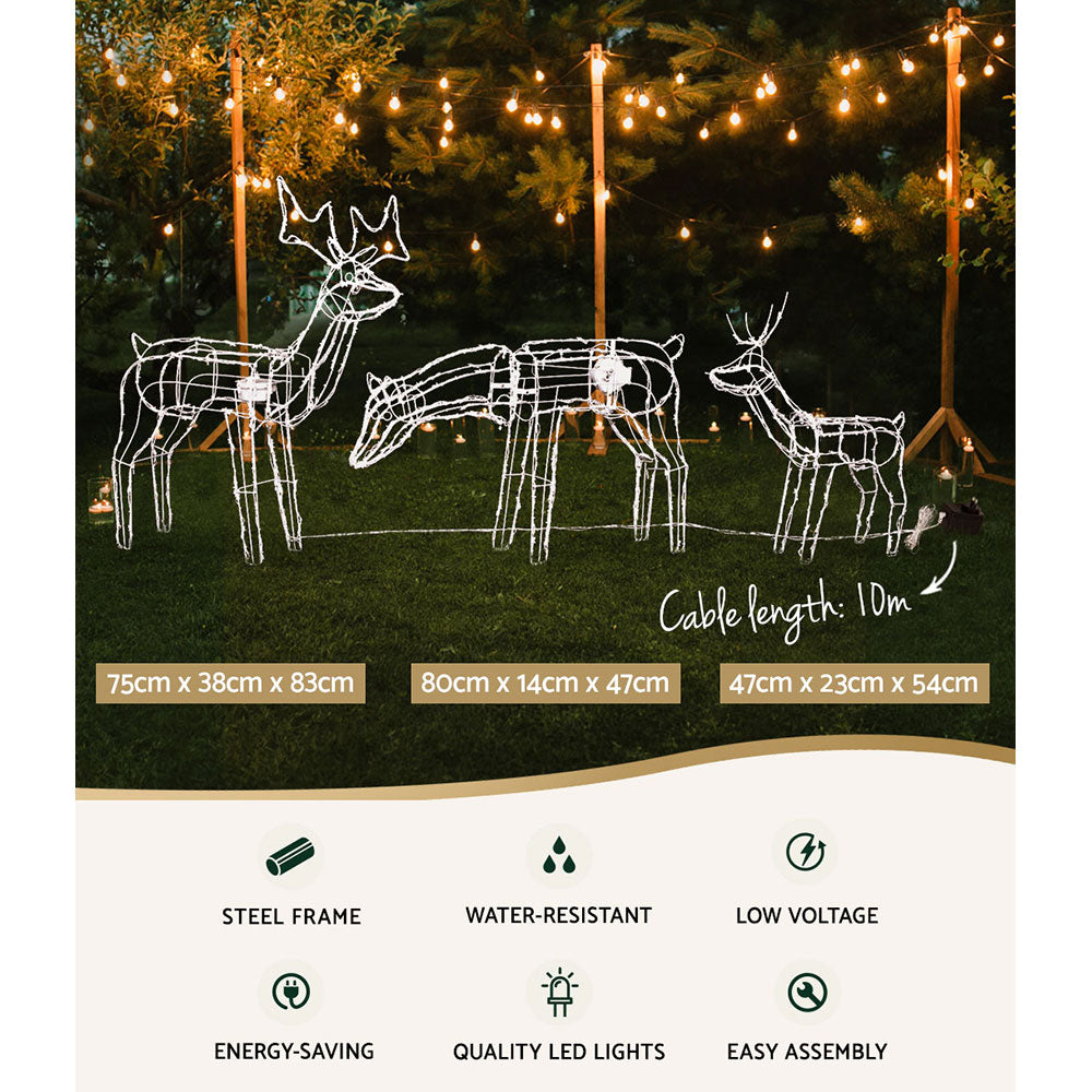 Jingle Jollys Christmas Motif Lights LED Rope Reindeer Waterproof Outdoor